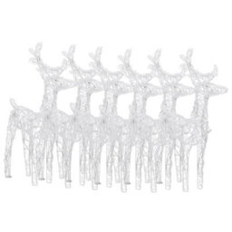 Berkfield Christmas Reindeers 6 Pcs Blue 240 Leds Acrylic - thumbnail 3