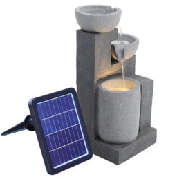 Living And Home Outdoor 72Cmh Solar Powered Garden Water Feature Fountain Rockery Decor With Led Lights - thumbnail 5