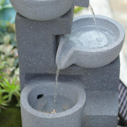 Living And Home Outdoor 72Cmh Solar Powered Garden Water Feature Fountain Rockery Decor With Led Lights - thumbnail 4