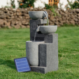 Living And Home Outdoor 72Cmh Solar Powered Garden Water Feature Fountain Rockery Decor With Led Lights - thumbnail 3