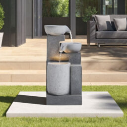 Living And Home Outdoor 72Cmh Solar Powered Garden Water Feature Fountain Rockery Decor With Led Lights - thumbnail 2
