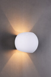 Harper Living Ceramic Spherical Wall Light, Up And Down White Paintable G9 Socket (No Bulb) - thumbnail 3
