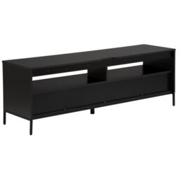 Beliani Nordic Wood Tv Stand With Black Iron Frame For Tvs Up To 70 Inches, 2 Drawers, Matt Finish - thumbnail 5