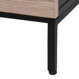 Beliani Nordic Wood Tv Stand With Black Iron Frame For Tvs Up To 70 Inches, 2 Drawers, Matt Finish - thumbnail 8