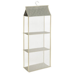 Living And Home 3 Tiers Beige Hanging Handbag Purse Storage Closet Organizer 95Cm (H) - thumbnail 2