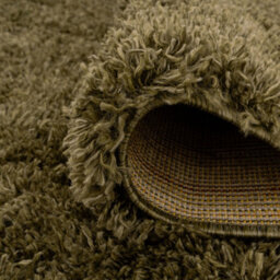 Loomed Olive Green Thick Soft Shaggy Area Rug 60X110Cm - thumbnail 4