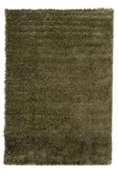 Loomed Olive Green Thick Soft Shaggy Area Rug 60X110Cm - thumbnail 1