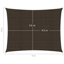 Berkfield Sunshade Sail 160 G/m2 Brown 4X5 M Hdpe - thumbnail 6