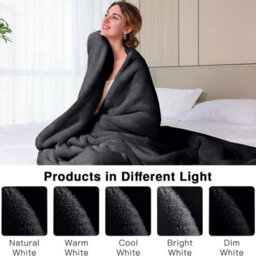 Ameha Fleece Plain Blanket, Lightweight & Reversible Throw For Travel, Bed & Sofa Blanket, Black Super King 230X270Cm - thumbnail 7