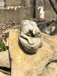 Burgess Sleeping Dog Stone Statue Outdoor Garden Ornament Puppy Dog Sculpture - thumbnail 2