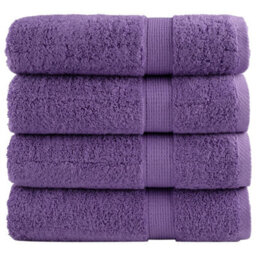 Berkfield Premium Shower Towels Solund 4 Pcs Purple 70X140 Cm 600 Gsm - thumbnail 1