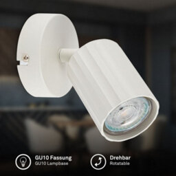 Briloner Off White Metal Wall Lamp Gu10 Single Spot Light Adjustable Reading Spotlight - thumbnail 3