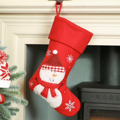 Dibor Red Snowman Children's Xmas Christmas Gift Bag Christmas Stocking For Kids - image 1