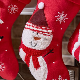Dibor Red Snowman Children's Xmas Christmas Gift Bag Christmas Stocking For Kids - thumbnail 3