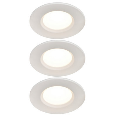 GoodHome Etana White Non-Adjustable Led Warm White Downlight 4.7W Ip65, Pack Of 3 - image 1