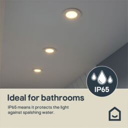 GoodHome Etana White Non-Adjustable Led Warm White Downlight 4.7W Ip65, Pack Of 3 - thumbnail 7