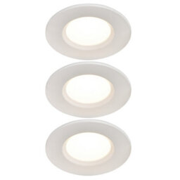 GoodHome Etana White Non-Adjustable Led Warm White Downlight 4.7W Ip65, Pack Of 3 - thumbnail 1