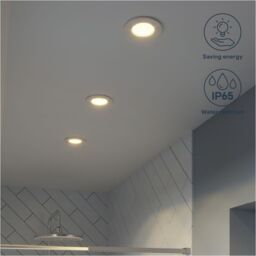 GoodHome Etana White Non-Adjustable Led Warm White Downlight 4.7W Ip65, Pack Of 3 - thumbnail 6