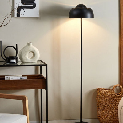 Beliani Matte Black Steel Floor Lamp With Dome Shade, Round Base 148Cm - Ambient Lighting For Living Room - image 1