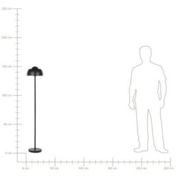 Beliani Matte Black Steel Floor Lamp With Dome Shade, Round Base 148Cm - Ambient Lighting For Living Room - thumbnail 9