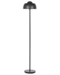 Beliani Matte Black Steel Floor Lamp With Dome Shade, Round Base 148Cm - Ambient Lighting For Living Room - thumbnail 2