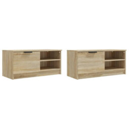 Berkfield Tv Cabinets 2 Pcs Sonoma Oak 80X35X36.5 Cm Engineered Wood - thumbnail 4
