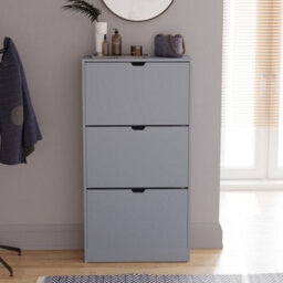 Lassic Vida Designs 3 Drawer Grey Shoe Cabinet - Fsc Certified - thumbnail 2