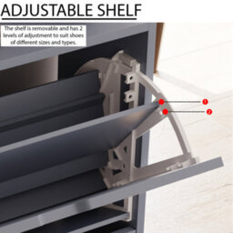 Lassic Vida Designs 3 Drawer Grey Shoe Cabinet - Fsc Certified - thumbnail 7