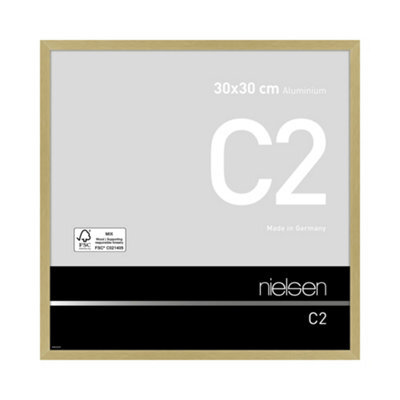 Nielsen C2 Brushed Gold Aluminium Picture Frame 30X30Cm - With Float Glass And Push/turn Clips - image 1