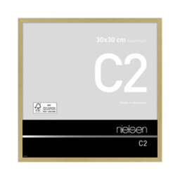 Nielsen C2 Brushed Gold Aluminium Picture Frame 30X30Cm - With Float Glass And Push/turn Clips