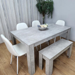 Kosy Koala Wooden Rectangle Dining Table Set With 4 White Chairs And Bench Stylish Dining Room Set - thumbnail 2