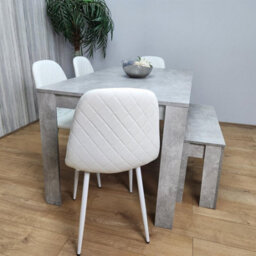 Kosy Koala Wooden Rectangle Dining Table Set With 4 White Chairs And Bench Stylish Dining Room Set - thumbnail 6