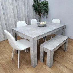 Kosy Koala Wooden Rectangle Dining Table Set With 4 White Chairs And Bench Stylish Dining Room Set - thumbnail 7