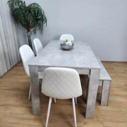 Kosy Koala Wooden Rectangle Dining Table Set With 4 White Chairs And Bench Stylish Dining Room Set - thumbnail 5