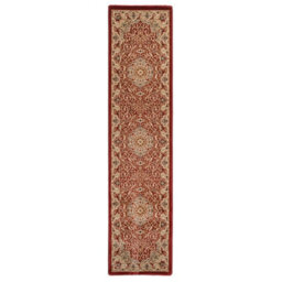 Loomed Gold Red Classical Oriental Medallion Runner Rug 60Cm X 240Cm - thumbnail 2