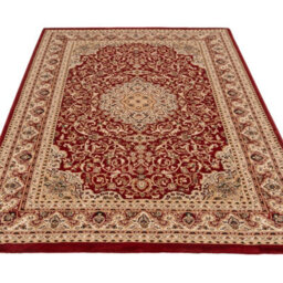 Loomed Gold Red Classical Oriental Medallion Runner Rug 60Cm X 240Cm - thumbnail 3