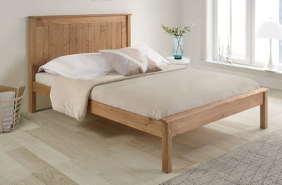Save On Goods UK 3Ft Single Waxed Pine,wood,wooden Low Foot End,solid Panel Bed Frame.shaker Style - image 1