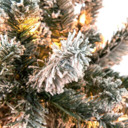 Abaseen 6Ft Green Pre-Lit Pencil Slim Snow Tipped Artificial Christmas Tree 170 Leds Xmas Tree 500 Tips - thumbnail 3