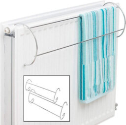 Pack Of 2 Chrome Twin Radiator Clothes Airers Durable 2-Bar Indoor Towel Drying Rails