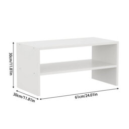 Thehotsale 2 Tier White Load-Bearing Wooden Corner Shoe Rack - thumbnail 9