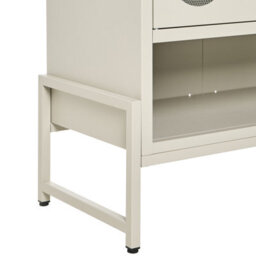 Wyld And Coco Nova Home 1-Door Beige Cashmere Steel Sideboard With Perforated Doors - thumbnail 8