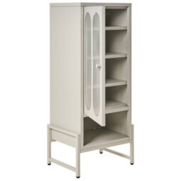 Wyld And Coco Nova Home 1-Door Beige Cashmere Steel Sideboard With Perforated Doors - thumbnail 5