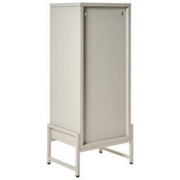 Wyld And Coco Nova Home 1-Door Beige Cashmere Steel Sideboard With Perforated Doors - thumbnail 6