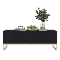 Heze Furniture Elpis Glamour Coffee Table 110 Cm - Black Matt / Golden Frame - thumbnail 1