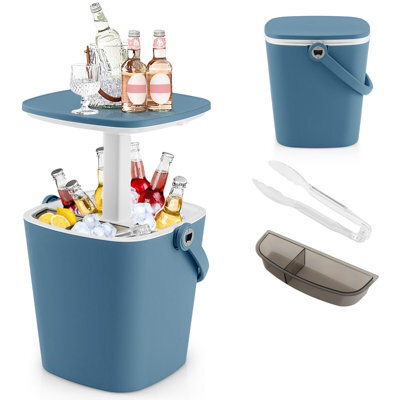 Costway 15 L Outdoor Cool Bar Table Patio Cooler Side Table With Lift Top Lid - image 1