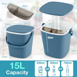 Costway 15 L Outdoor Cool Bar Table Patio Cooler Side Table With Lift Top Lid - thumbnail 2