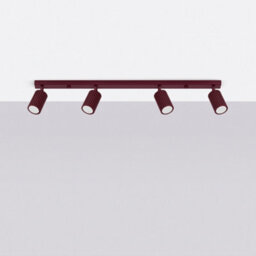 Luminosa Lighting Luminosa Karbon Ceiling Spotlight Bar Burgundy 4X Gu10 - thumbnail 2