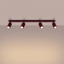 Luminosa Lighting Luminosa Karbon Ceiling Spotlight Bar Burgundy 4X Gu10 - thumbnail 3