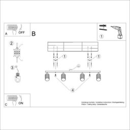 Luminosa Lighting Luminosa Karbon Ceiling Spotlight Bar Burgundy 4X Gu10 - thumbnail 8
