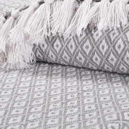 Ehc Super Soft Cotton Large Throw Covers Upto 2-Seater Sofa Or Double Bed, 150 X 200 Cm, Grey - thumbnail 4